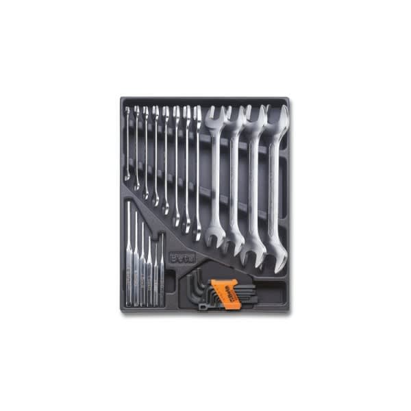 BM SPA - BMM024240031 Termoformato rigido in ABS chiavi combinate, chiavi maschio esagonali piegate in pollici e cacciaspina