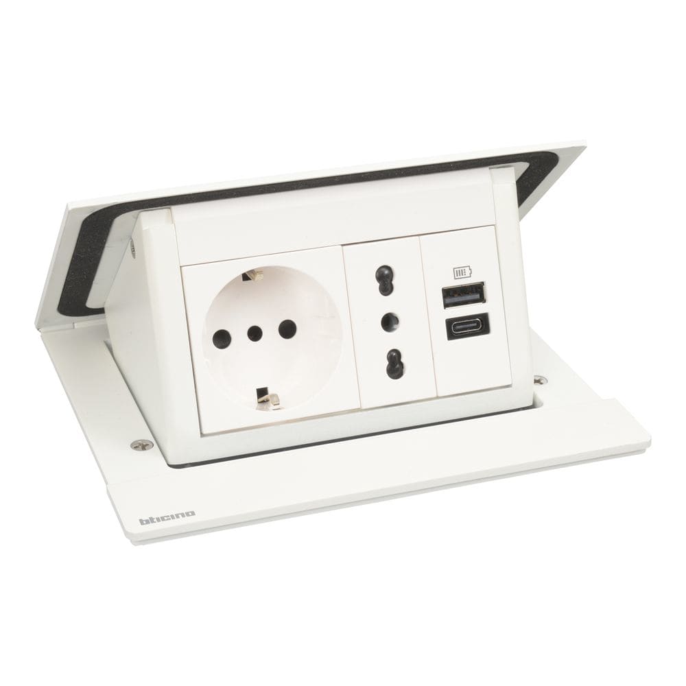BTICINO - BTI150442NW INCARA - POP-UP P30 + P17/11 + USB A+C W