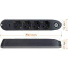 BTICINO BTI3684GBU MULTIPRESA 4 SCHUKO/BIPAS+INTER+2USB GRI