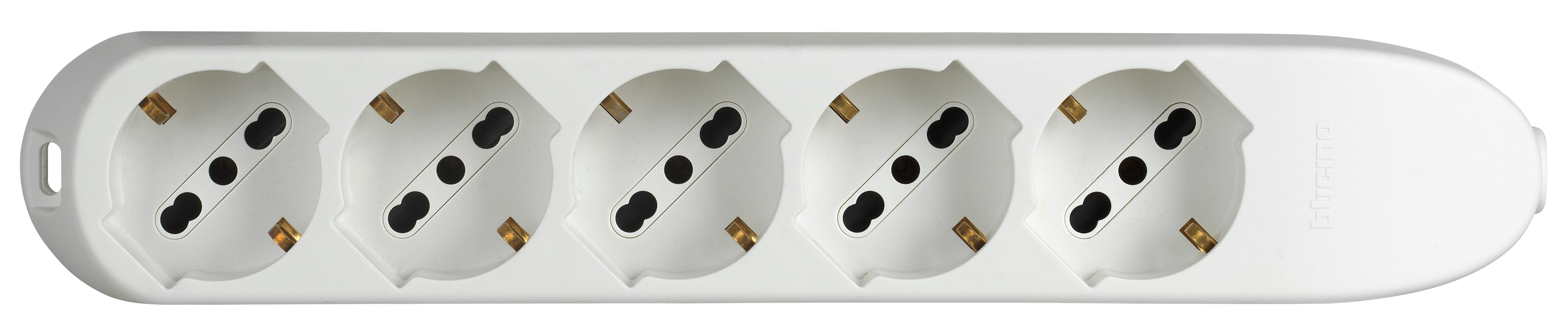 BTICINO BTI3685D MULTIPRESA 5 SCHUKO/BIPASSO BIANCO