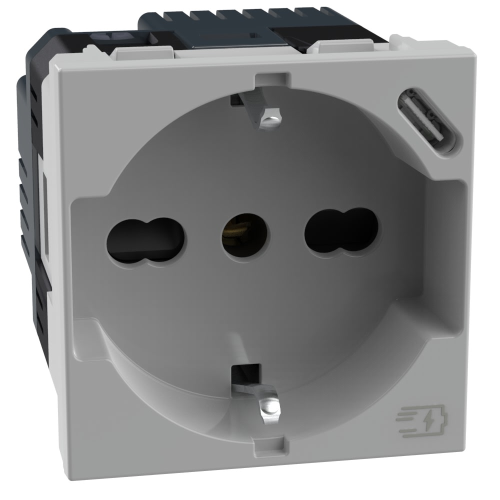 BTICINO - BTIJG4140A16USB MATIXGO - PRESA ITA P40+USB 18W TIPOC GR