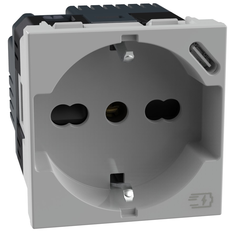 BTICINO BTIJG4140A16USB MATIXGO - PRESA ITA P40+USB 18W TIPOC GR
