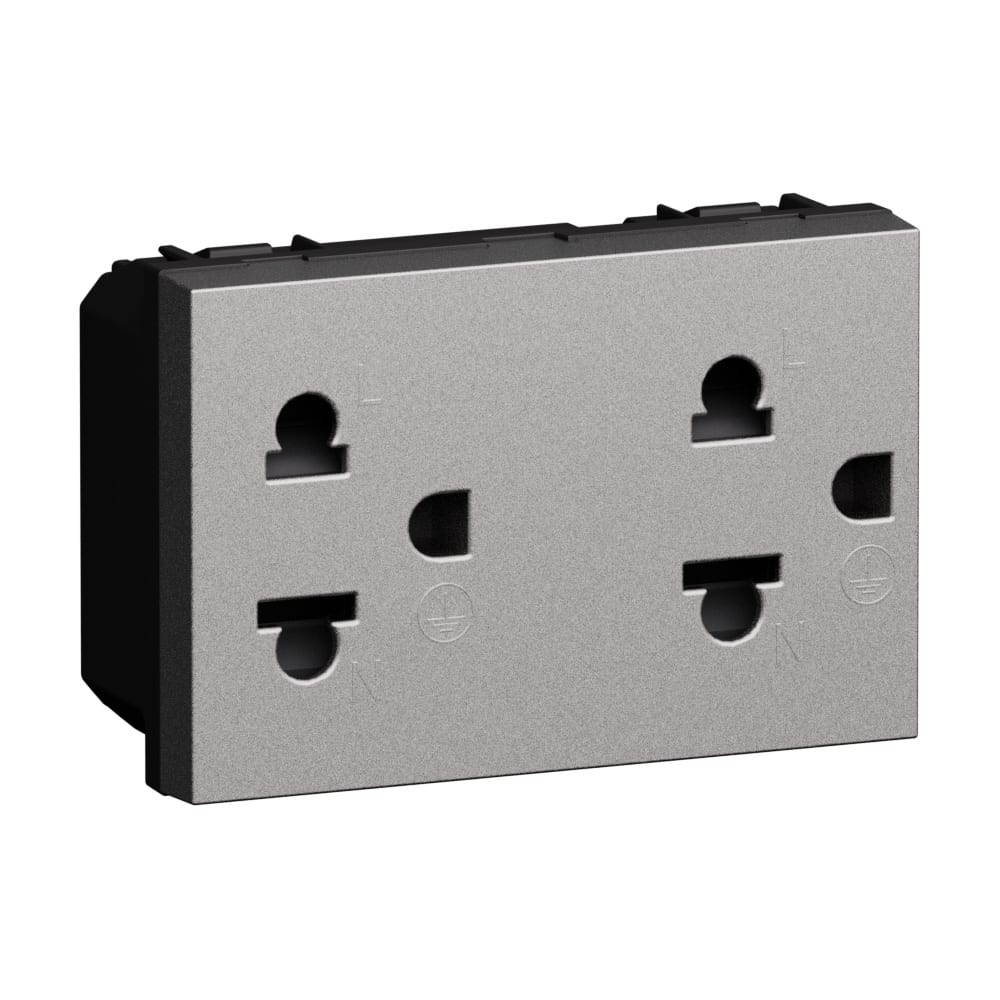 BTICINO BTIKS4185 L.NOW - PRESA DUPLEX UNI 2P+T 16A STEEL