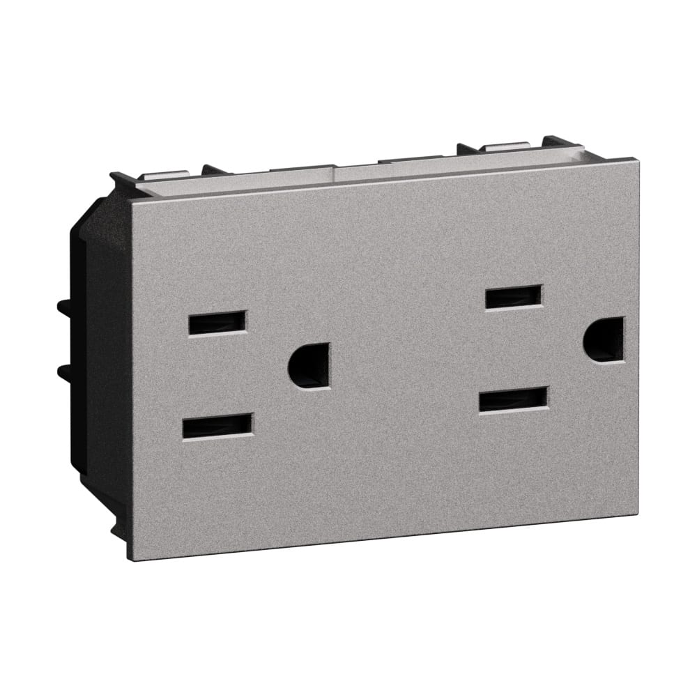 BTICINO BTIKS4188 L.NOW - PRESA DUPLEX US 2P+T 15A STEEL