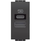 BTICINO BTIL4191AC LL - CARICATORE USB TIPO A+C 1M ANTRACIT