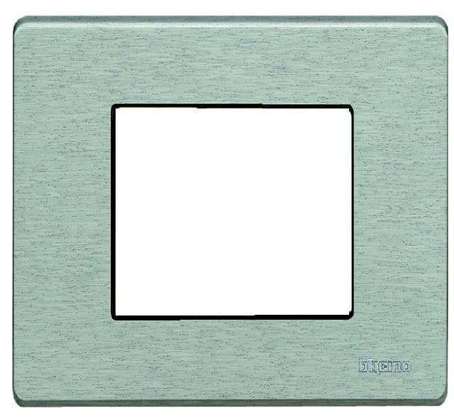 BTICINO BTI500/2A/AL MAGIC - PLACCA 2P SCATOLA TONDA ALLUMIN