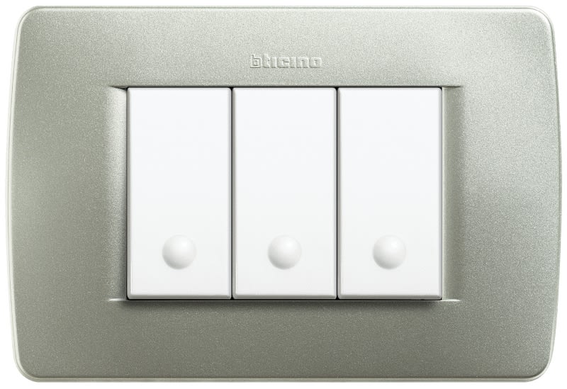 BTICINO - BTIC4803VM LUNA - PLACCA 3P VERDE METALLIZZATO