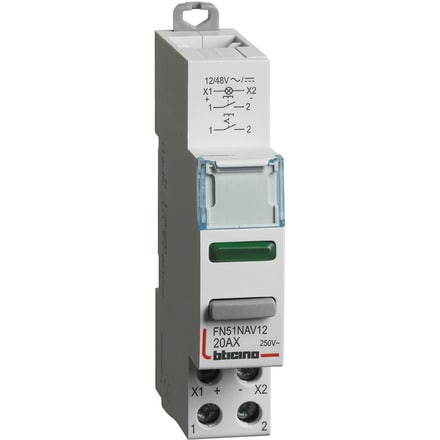BTICINO BTIFN51NAV12 BTDIN - INTER. 1NA+LED VERDE 12/48V