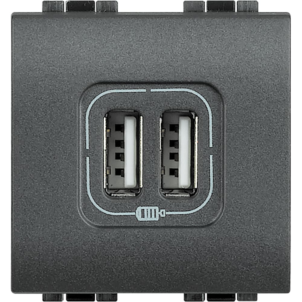 BTICINO - BTIL4285C2 LL - CARICATORE USB 2 PRESE ANTRACITE