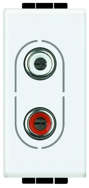 BTICINO BTIN4281 Anschlussdose RCA 2-Fach WEISS