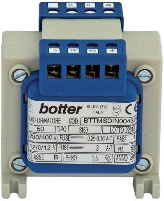 BOTTER ELETTROTECNIC - BOTBTTMSDIN019348 T.M. 250VA 230-400/24-0-24V MOD. DIN
