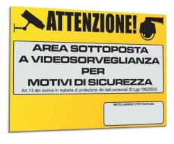 HILTRON LAND SRL - C1ATVTRG TARGA IN METALLO DI SEGNALAZIONE AREA V