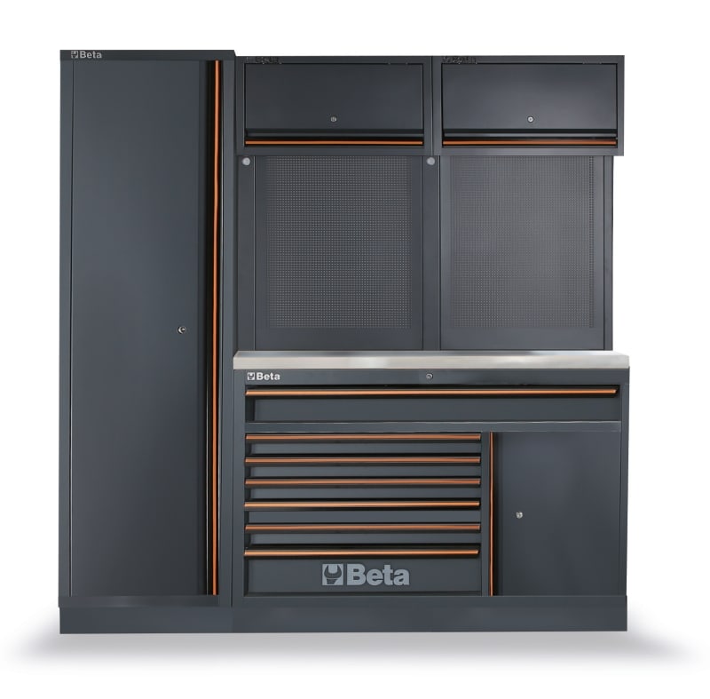 BM SPA - BMM045000033 ARREDI PRO E - 2MT INOX 1 MOD. + ARMADIO