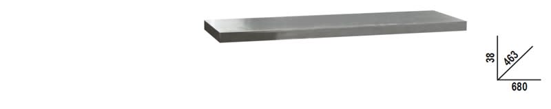 BM SPA - BMM045000101 PIANI INOX 680X463MM 1 MOD. PX/1