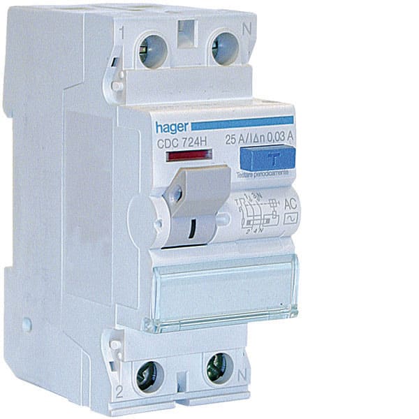 HAGER HAGCDC724H INT. DIFF. 2P 30 MA 25A 2M