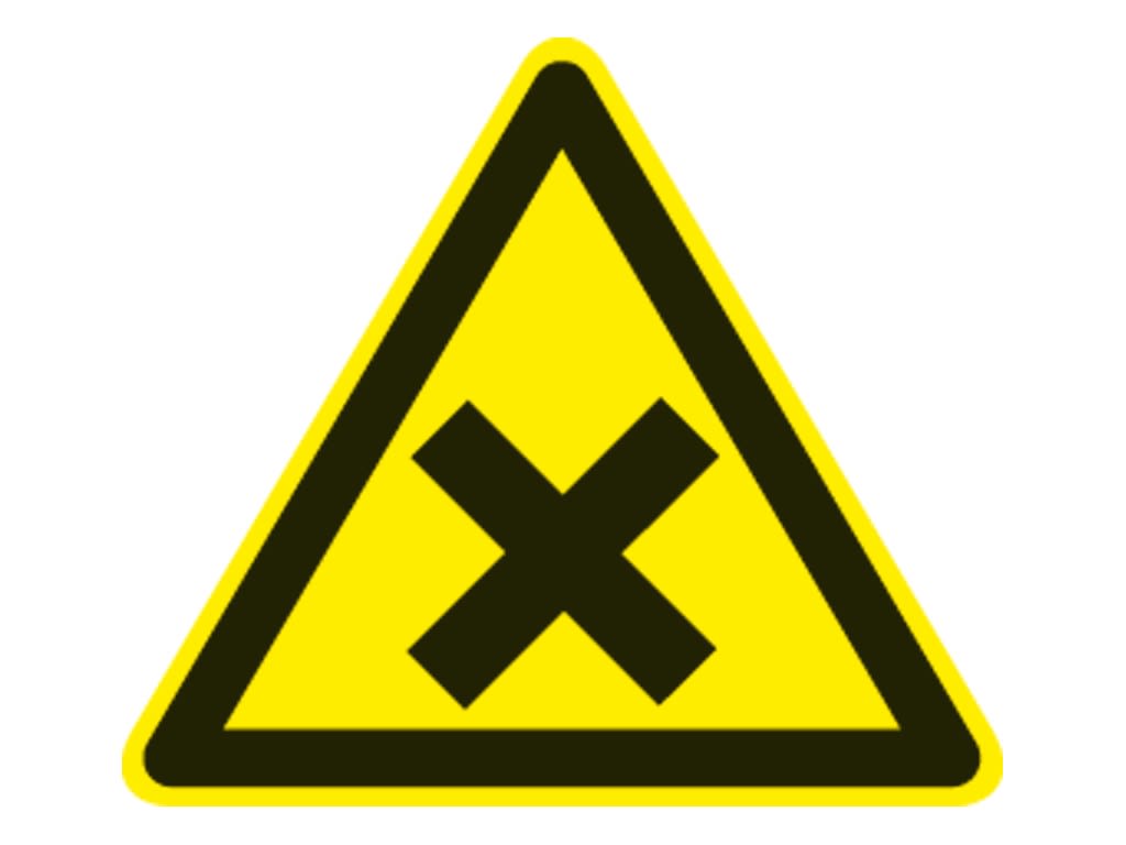 CEMBRE SPA - CEM200603 ETICHETTA ADESIVA DI AVVERTIMENTO WS-HM, SIMBOLO SOSTANZE TOSSICHE, NOCIVE O IRRITANTI, DIMENSIONE 100mm