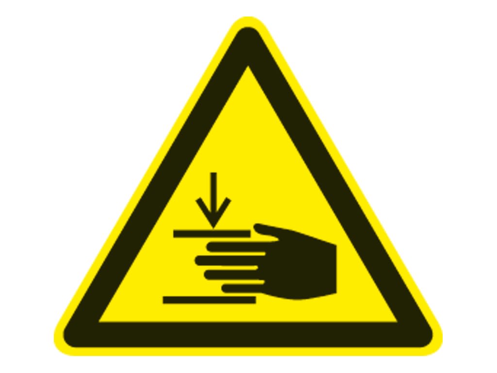 CEMBRE SPA - CEM202803 ETICHETTA ADESIVA DI AVVERTIMENTO WS-CH, SIMBOLO ATTENZIONE ALLE MANI, DIMENSIONE 100mm