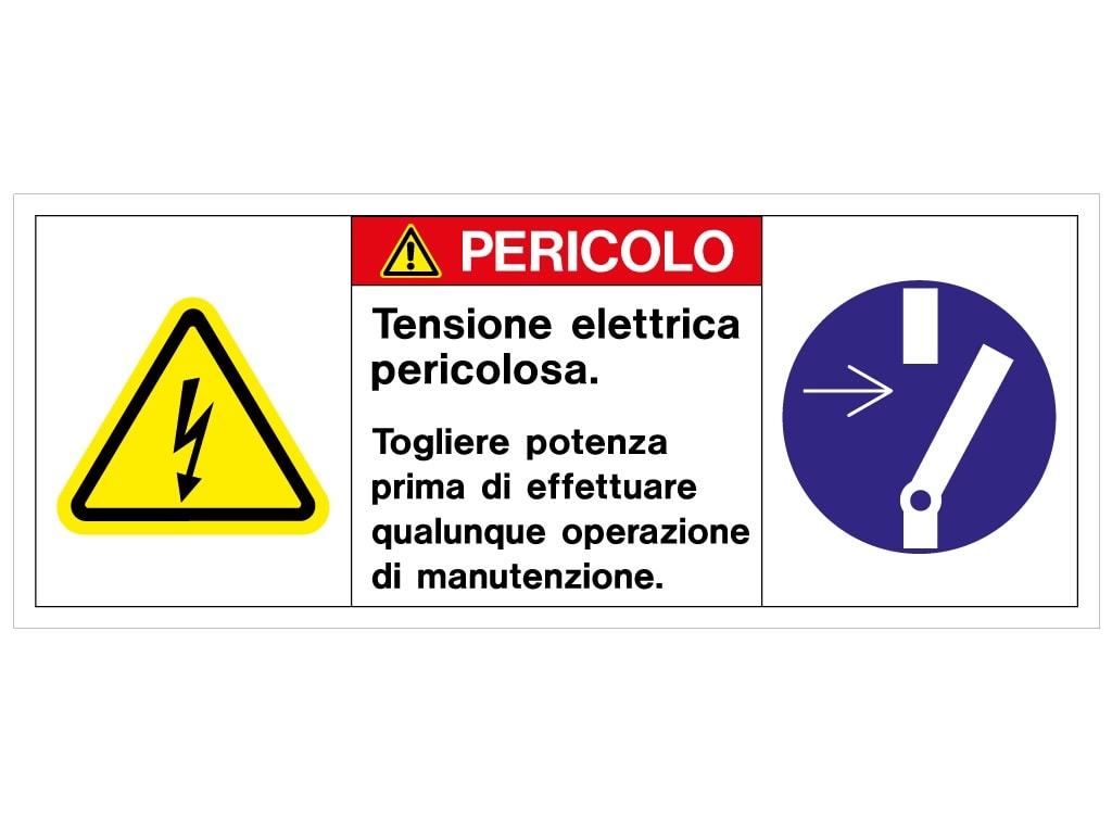 CEMBRE SPA - CEM2613500-GB ETICHETTA ADESIVA PER IMPIANTI ELETTRICI, TESTO "PERICOLO, TENSIONE ELETTRICA PERICOLOSA"