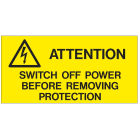 CEMBRE SPA - CEM268400-GB ETICHETTA ADESIVA PER IMPIANTI ELETTRICI, TESTO "ATTENZIONE! TOGLIERE TENSIONE PRMA DI RIMUOVERE LA PROTEZIONE"