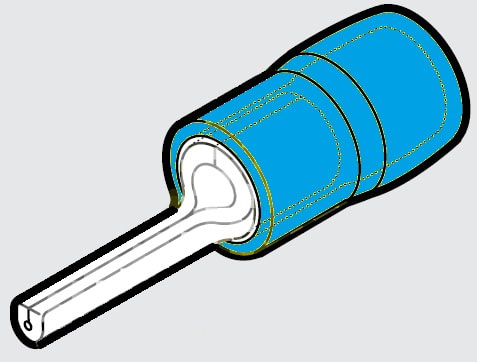 CEMBRE SPA - CEMBKY-P12 CAPOCORDA A PUNTALE TONDO RINFORZATO ANTIVIBRANTE, PREISOLATO IN PA6.6, BLU, PER CONDUTTORI IN RAME, HALOGEN FREE, SEZIONE 1,5-2,5mmq P=12mm