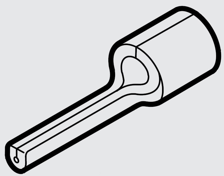 CEMBRE SPA - CEMGN-P12 CAPOCORDA A PUNTALE TONDO, NON ISOLATO, CON COLLETTO NON BRASATO, PER CONDUTTORI IN RAME, P=12mm SEZIONE 4-6 mmq