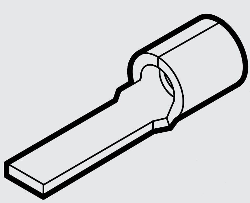 CEMBRE SPA - CEMGN-PP12 CAPOCORDA A PUNTALE PUNTALE PIATTO, NON ISOLATO, CON COLLETTO NON BRASATO, PER CONDUTTORI IN RAME, P=13,3x4 SEZIONE 4-6 mmq