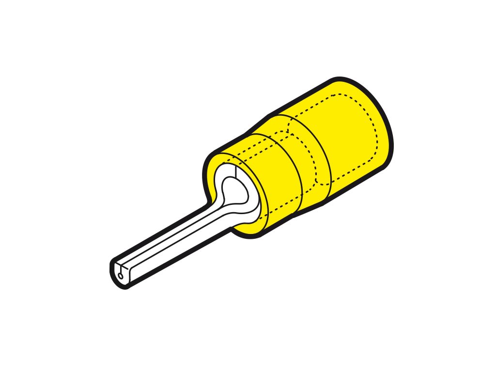 CEMBRE SPA - CEMGP-P14 CAPOCORDA A PUNTALE TONDO, PREISOLATO IN POLICARBONATO, GIALLO, PER CONDUTTORI IN RAME, HALOGEN FREE, P=14,6mm SEZIONE 4-6 mmq