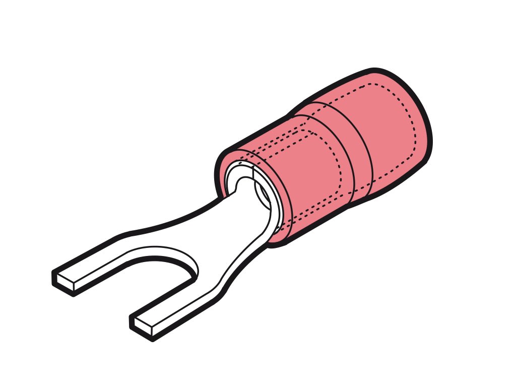 CEMBRE SPA - CEMRP-U6/1 CAPOCORDA A FORCELLA, PREISOLATO IN POLICARBONATO, ROSSO, PER CONDUTTORI IN RAME, HALOGEN FREE, VITE 6mm B=12 SEZIONE 0,25-1,5 mmq