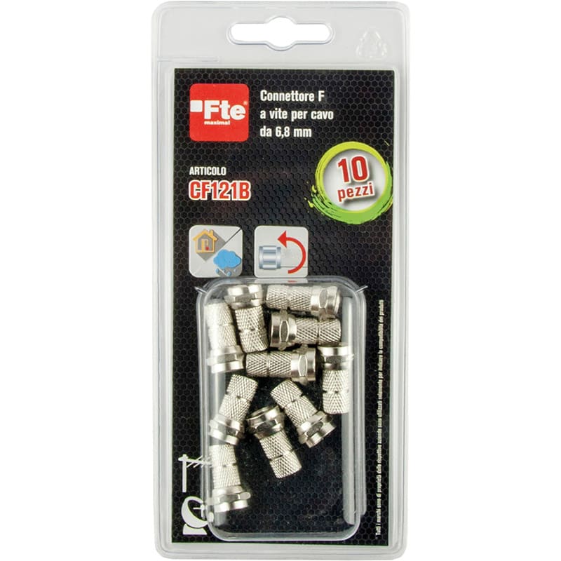 FTE MAXIMAL ITALIA S FTECF121B BLISTER 10 CONN. F-VITE CF121COAX 5 MM