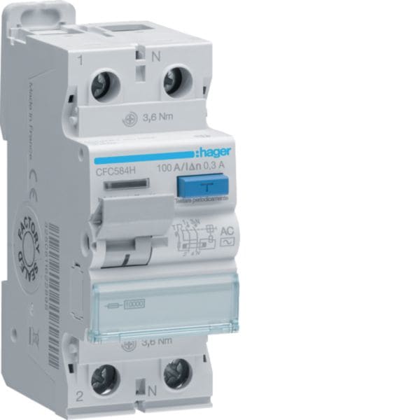 HAGER HAGCFC584H INT DIFF ACC 2P 300MA 100A AC 2M