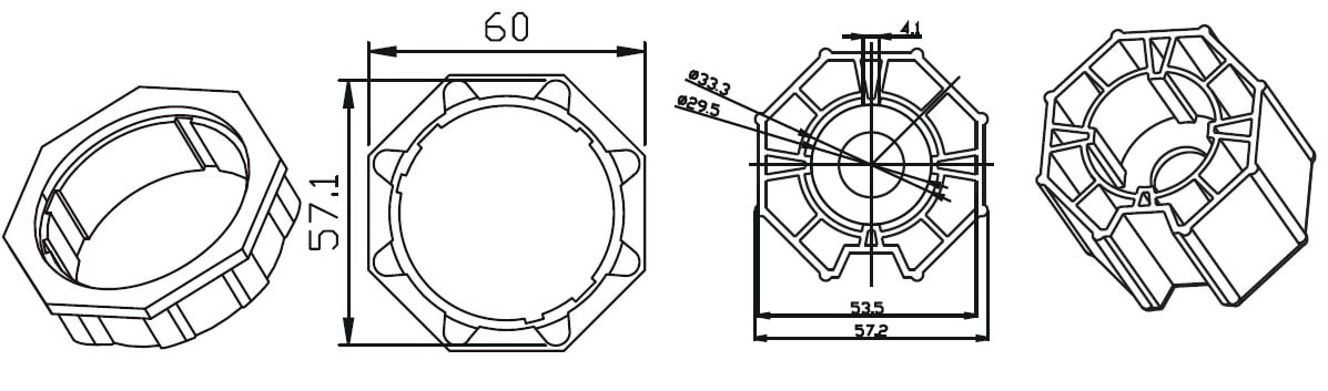 CAME SPA CMC001YK5104S OTTAGONALE 59X0,7 SHUTTER