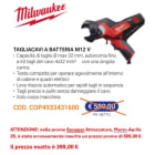 MILWAUKEE - AEG - COP4933431600 M12CC-0_TAGLIACAVI