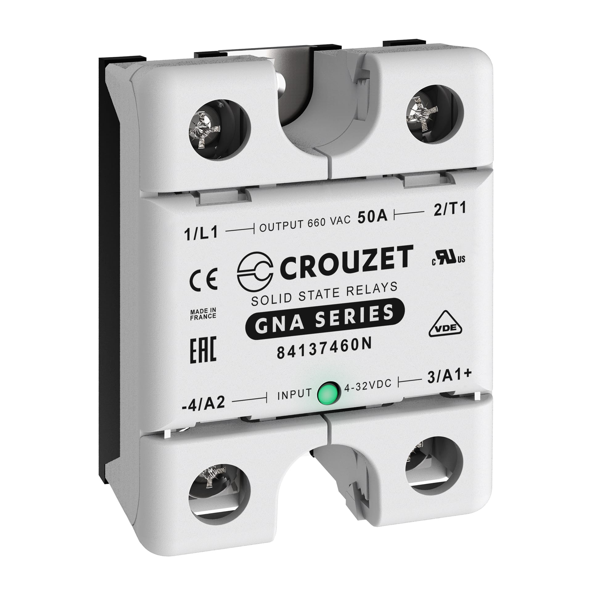 CROUZET CRO84137460N SSR, GNA, SINGLE PHASE, PANEL MOUNT, 50A