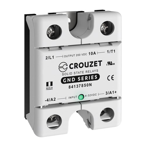 CROUZET CRO84137850N SSR, GND, SINGLE PHASE, PANEL MOUNT, 10A