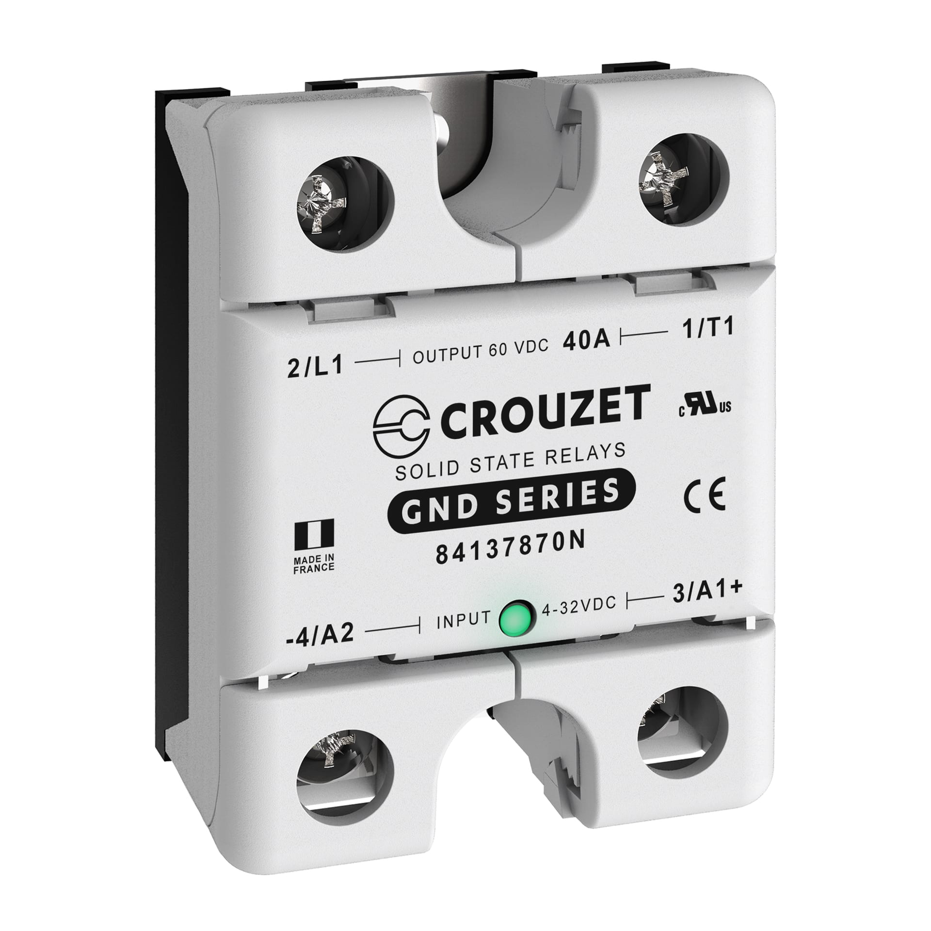 CROUZET CRO84137870N SSR, GND, SINGLE PHASE, PANEL MOUNT, 40A