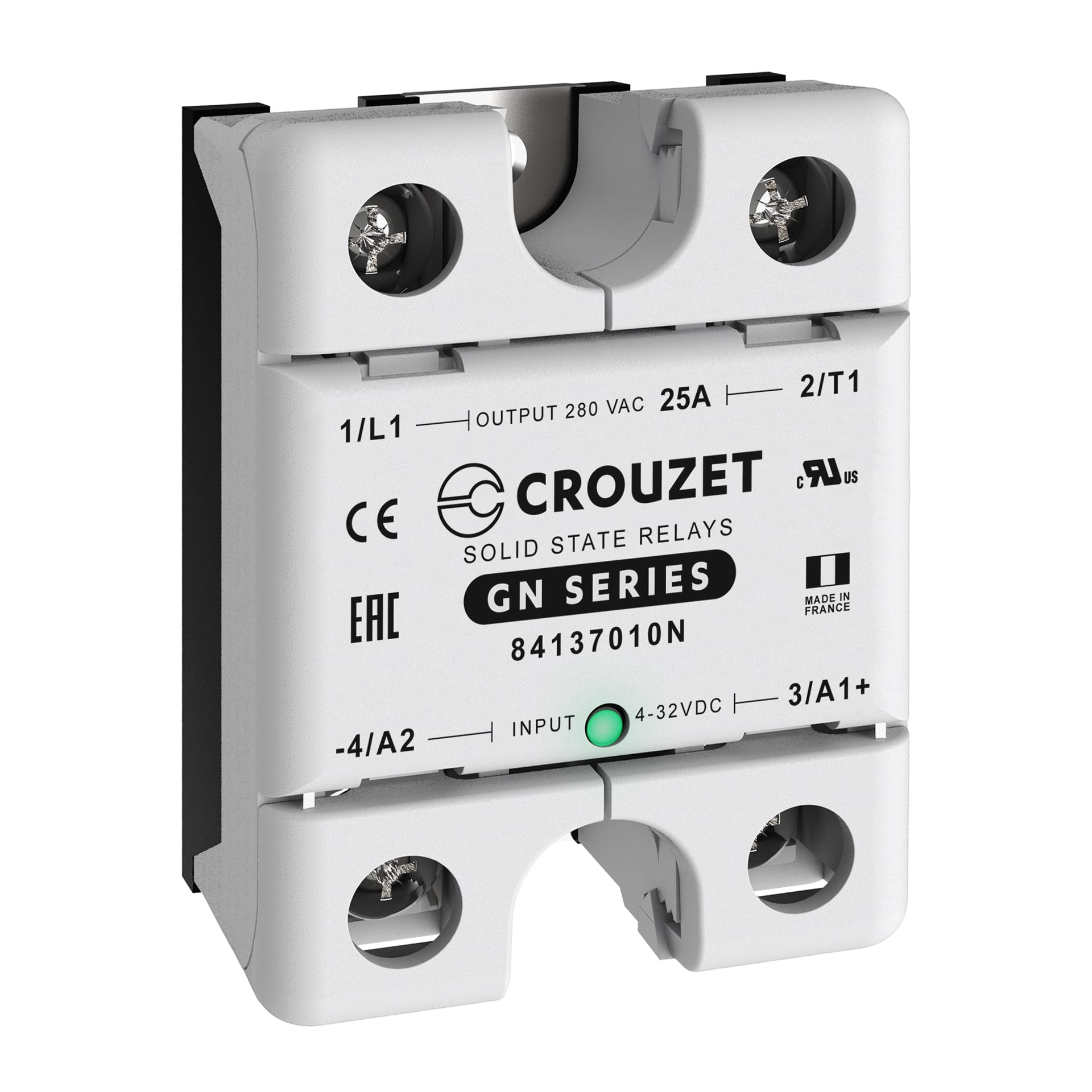 CROUZET CRO84137010N SSR, GN, SINGLE PHASE, PANEL MOUNT, 25A,