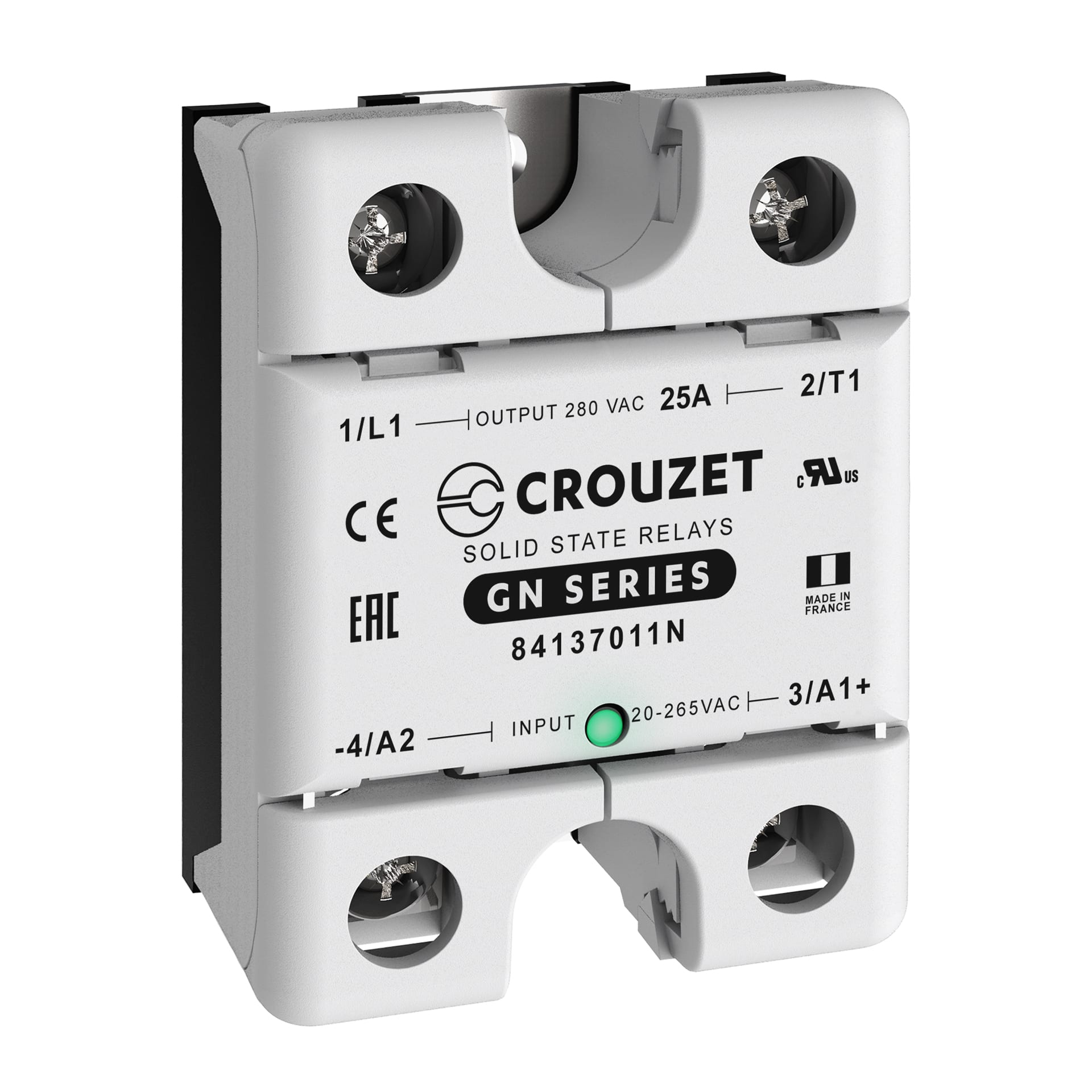 CROUZET CRO84137011N SSR, GN, SINGLE PHASE, PANEL MOUNT, 25A,