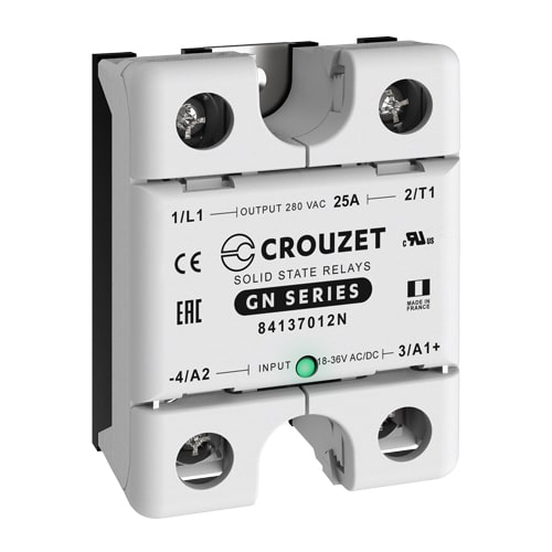 CROUZET - CRO84137012N SSR, GN, SINGLE PHASE, PANEL MOUNT, 25A,