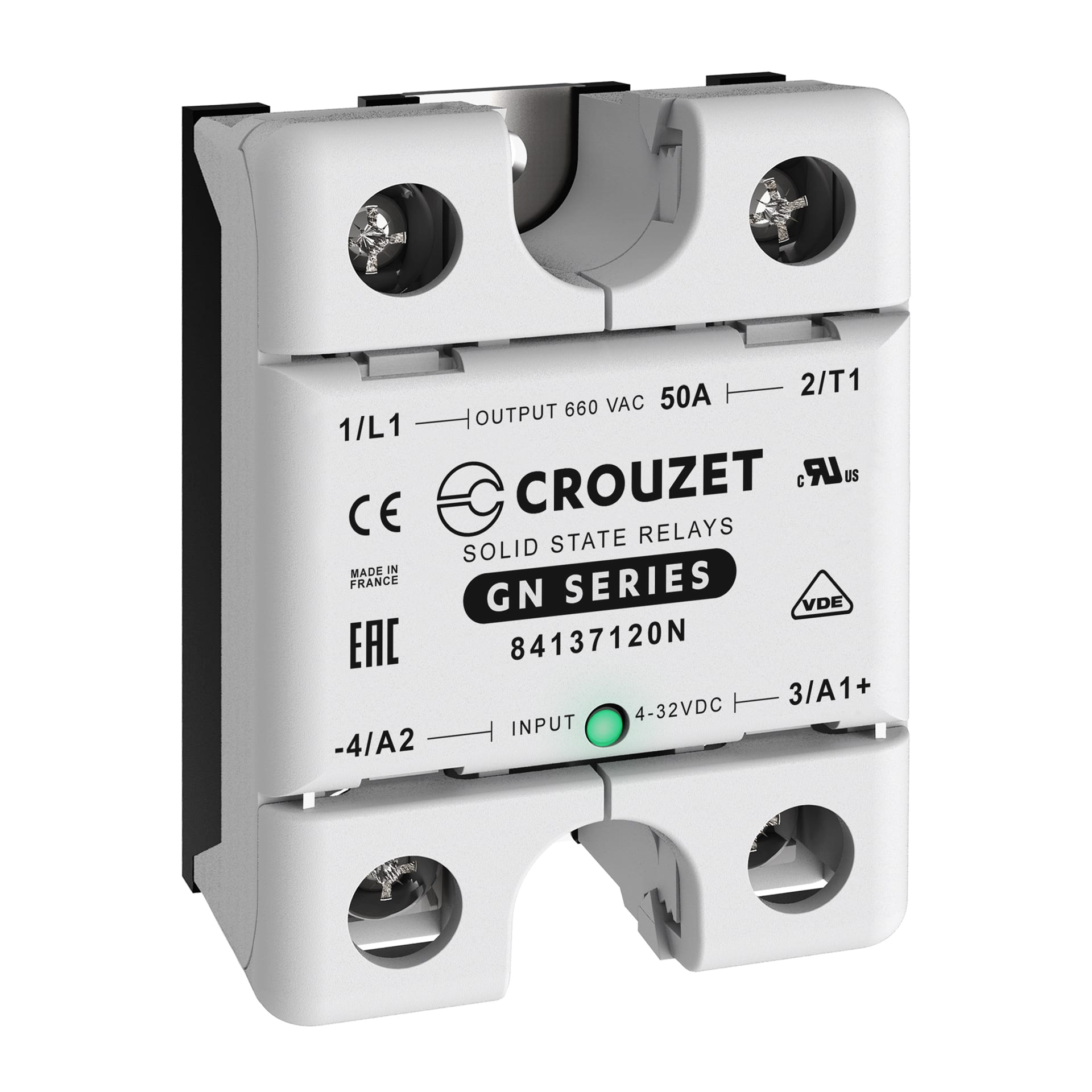 CROUZET CRO84137120N SSR, GN, SINGLE PHASE, PANEL MOUNT, 50A,