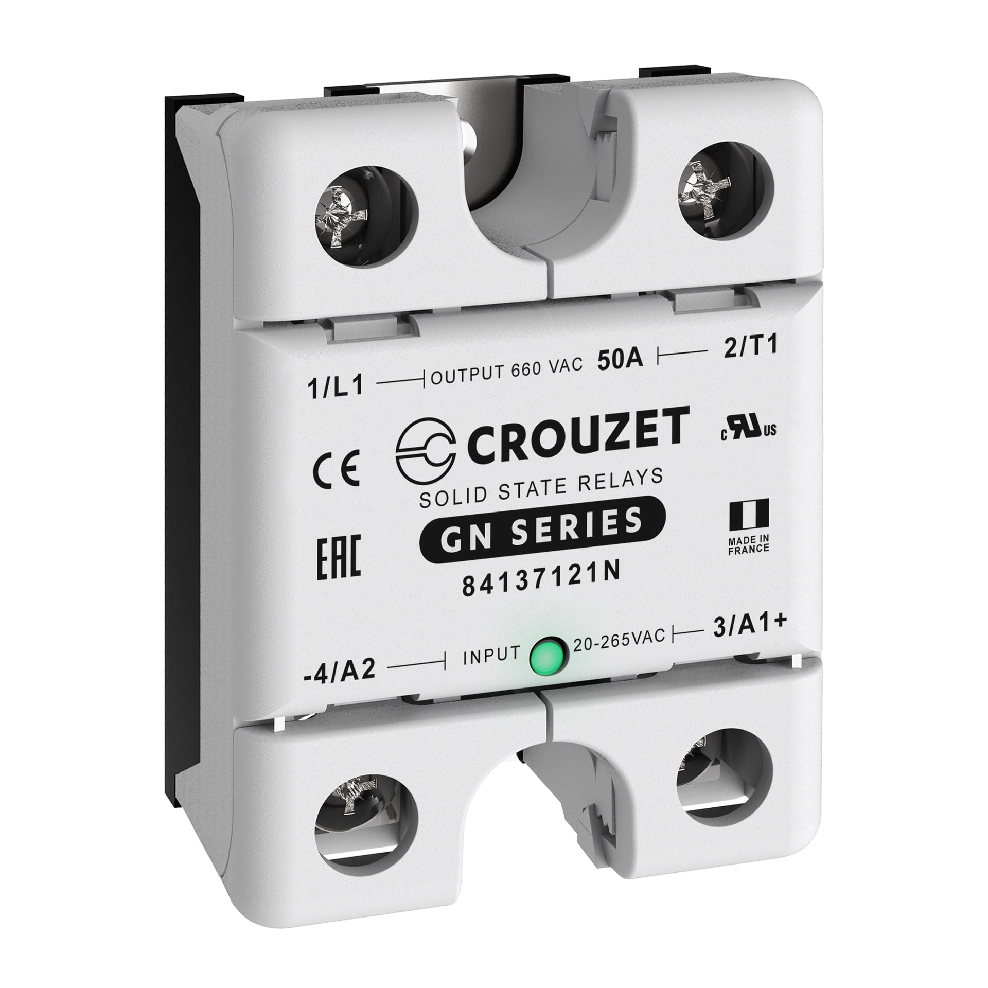 CROUZET CRO84137121N SSR, GN, SINGLE PHASE, PANEL MOUNT, 50A,