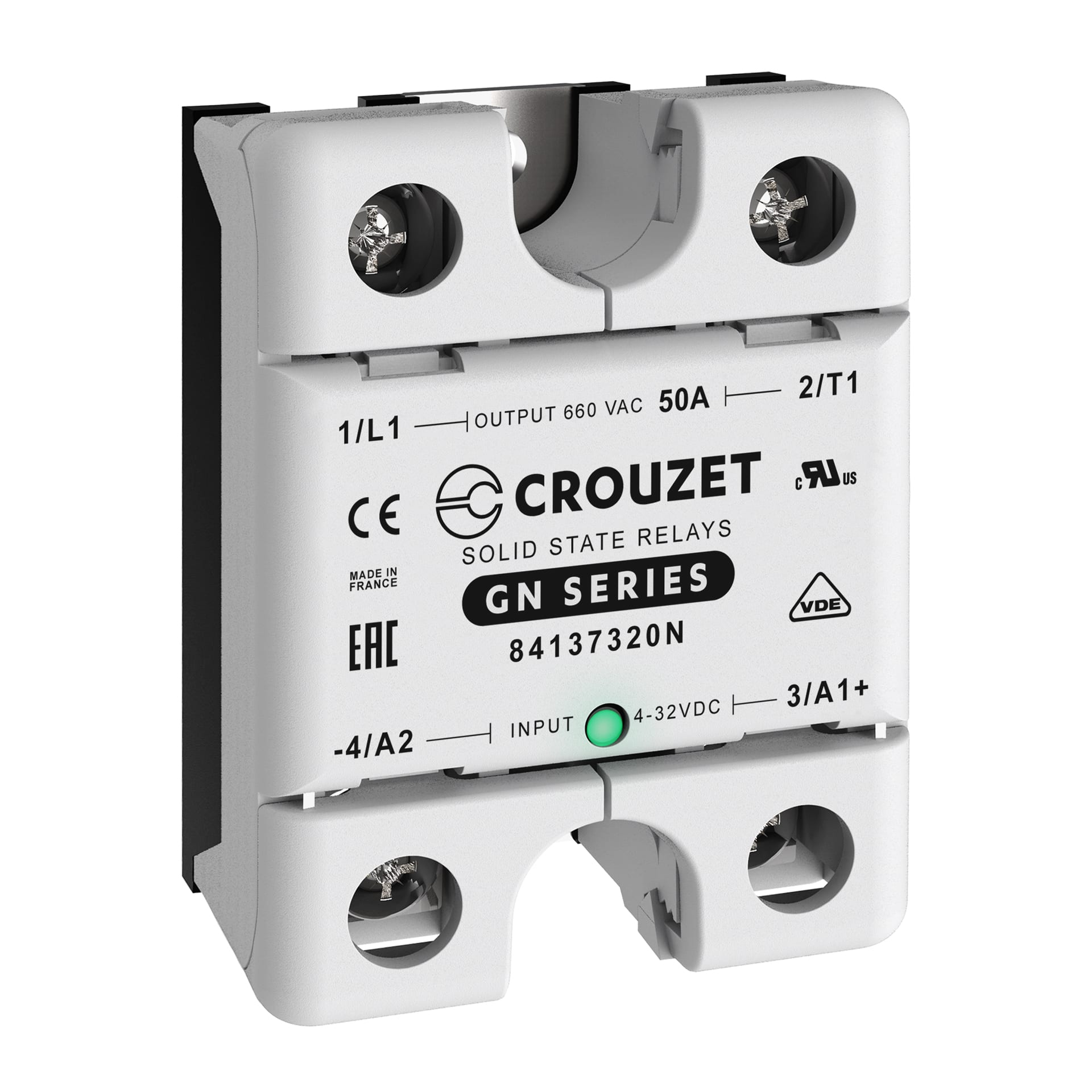 CROUZET CRO84137320N SSR, GN, SINGLE PHASE, PANEL MOUNT, 50A,