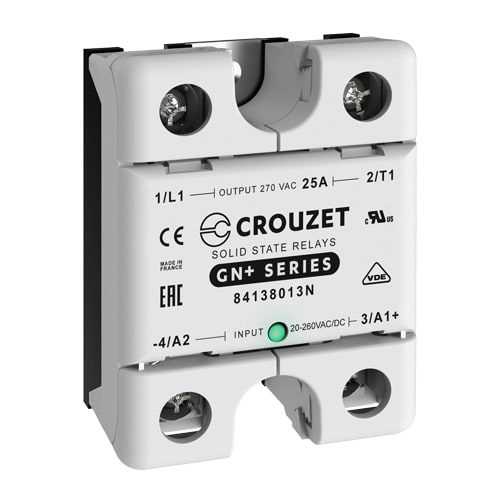 CROUZET CRO84138013N SSR, GN+, SINGLE PHASE, PANEL MOUNT, 25A