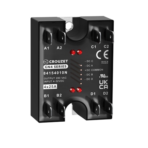 CROUZET CRO84154010N SSR, GN4, 4-CHANNEL, PANEL MOUNT, 25A, I