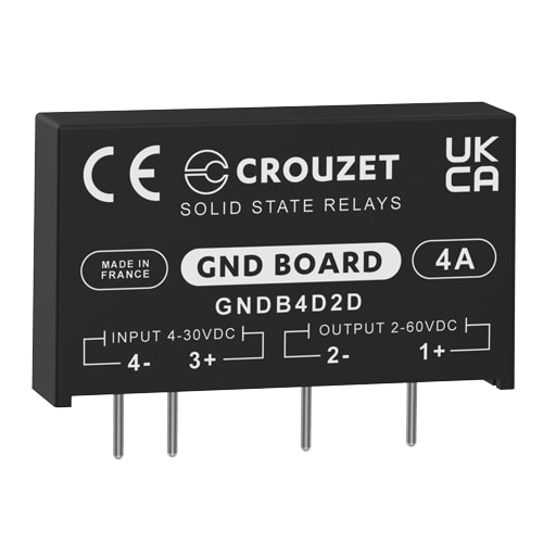 CROUZET - CROGNDB4D2D SSR, GND BOARD, PCB MOUNTING, 4A OUT 2-6