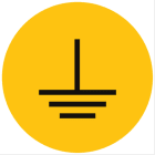 CEMBRE SPA - CEM700403 ETICHETTA ADESIVA PER APPARECCHIATURE CS-EY, SIMBOLO GIALLO TERRA, DIMENSIONE 25mm