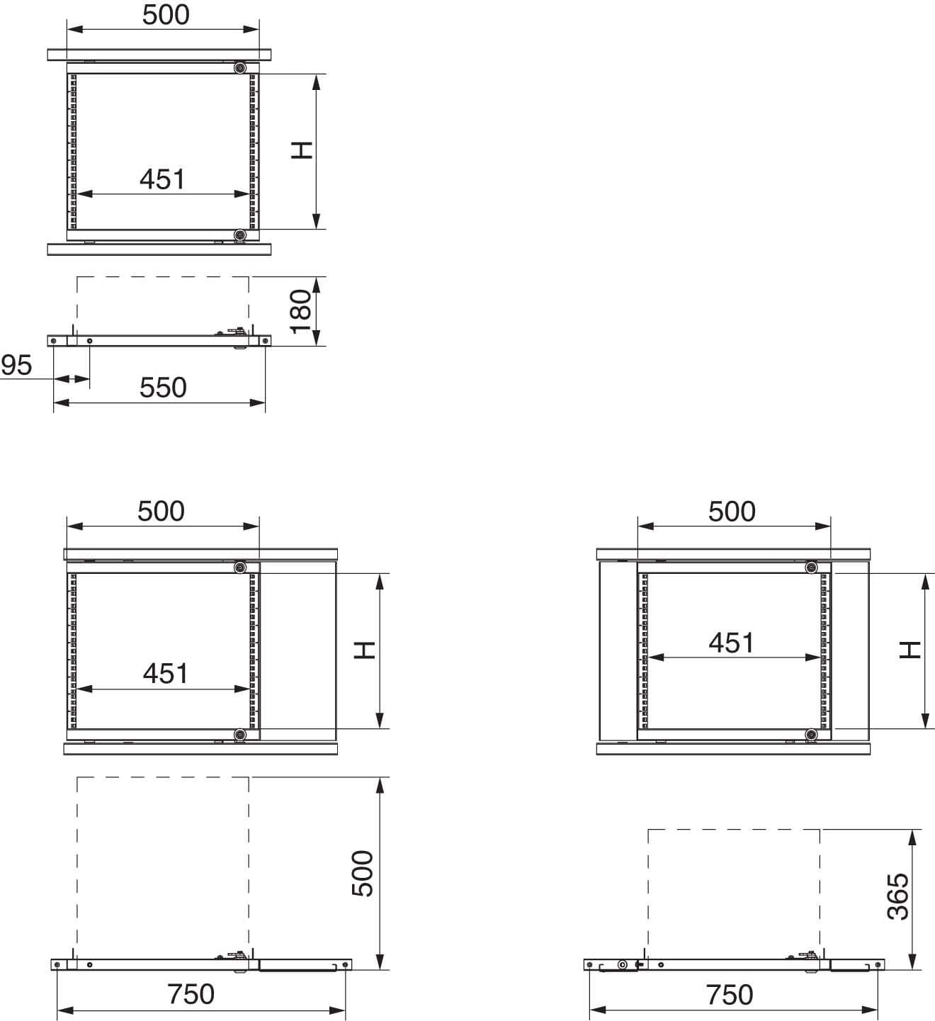 SCHNEIDER ELECTRIC - SNRNSYRSWP6 TEL. RACK GIREVOLE 6 U L600/800
