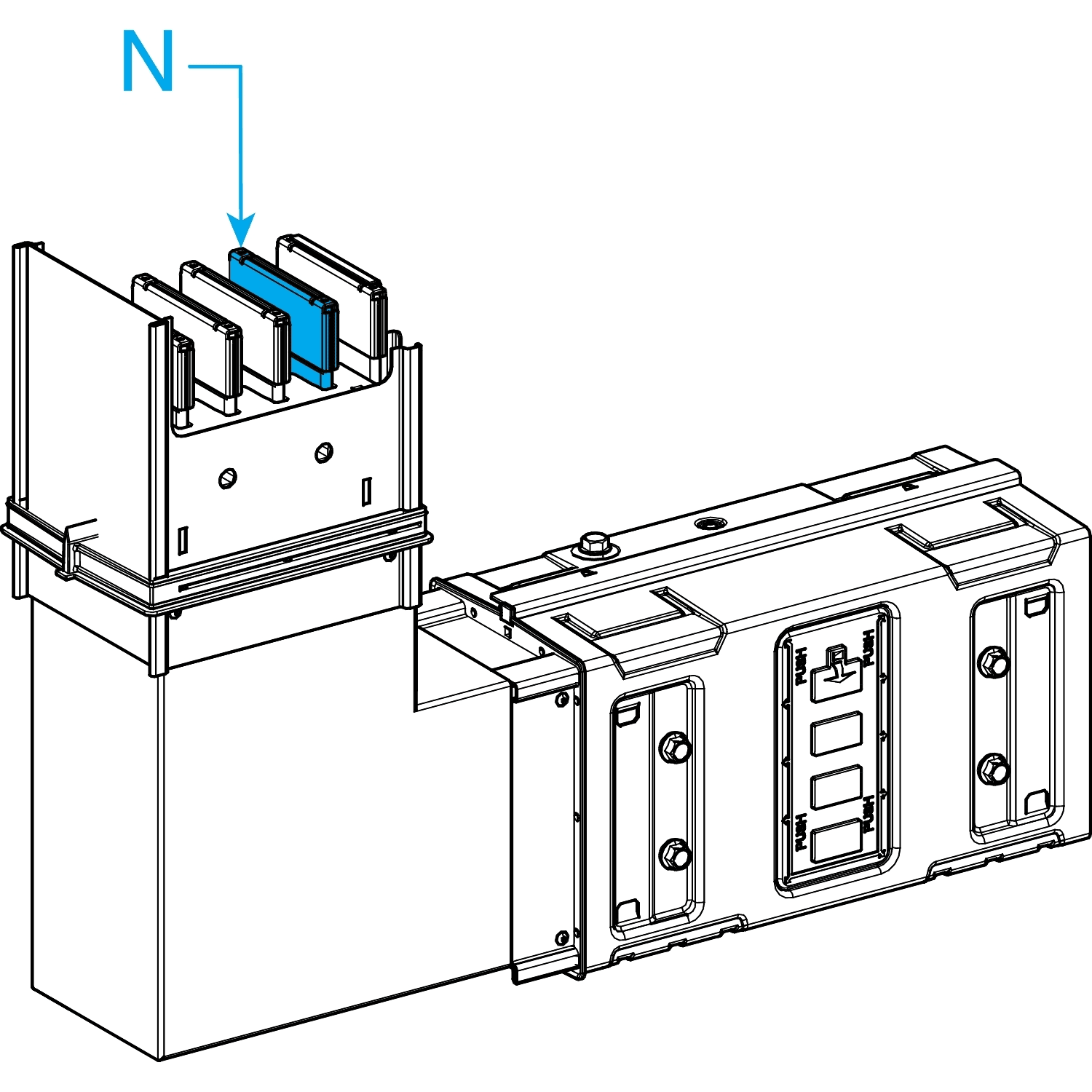 SCHNEIDER ELECTRIC - SNRKSA1000DLE401 Angolare verticale pe interno 4 poli 1000A