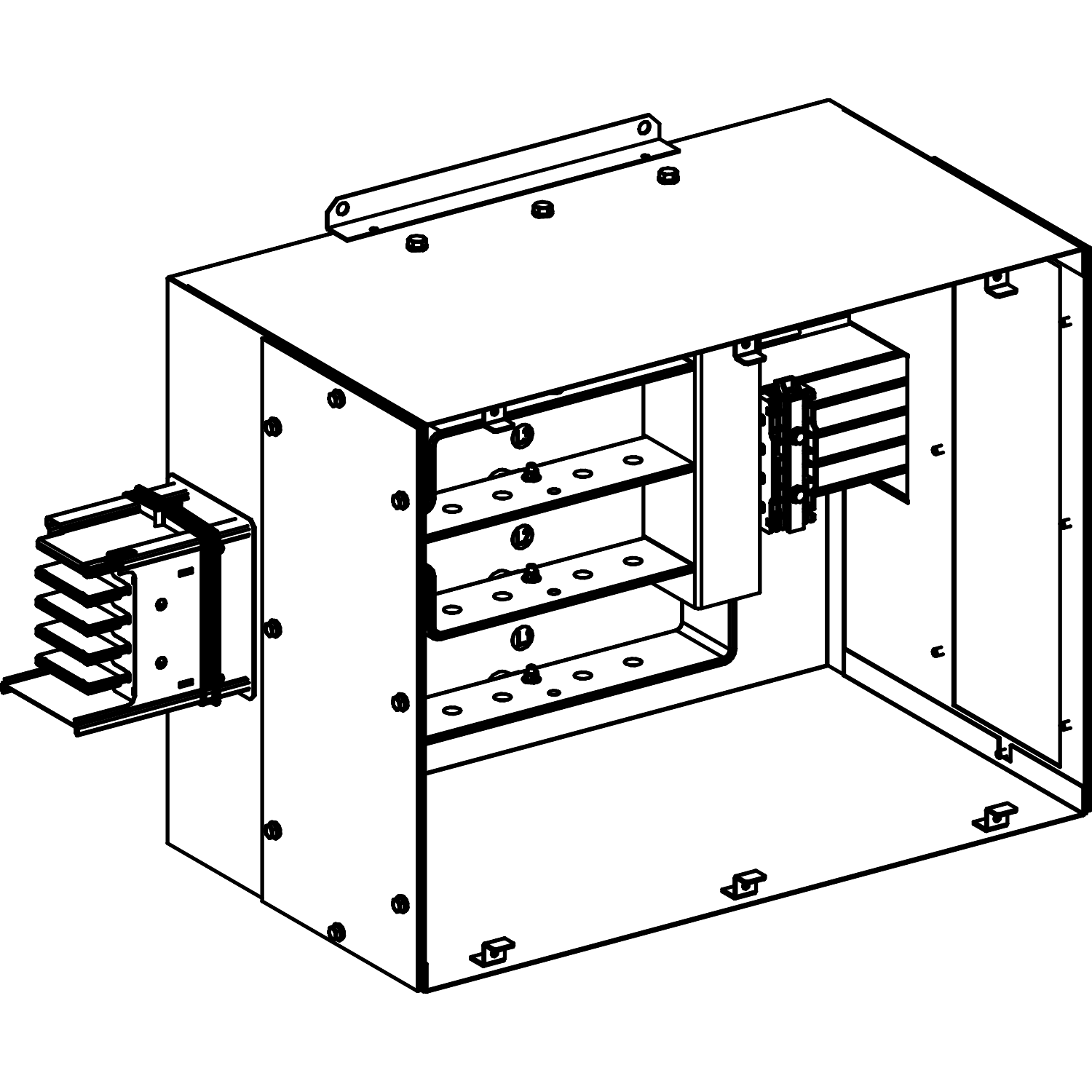SCHNEIDER ELECTRIC - SNRKSA1000ABT4 Central feed unit, Canalis KSA1000, aluminium, 800/1000A, central mounting, without line protection, 3L+N+PE, RAL9001