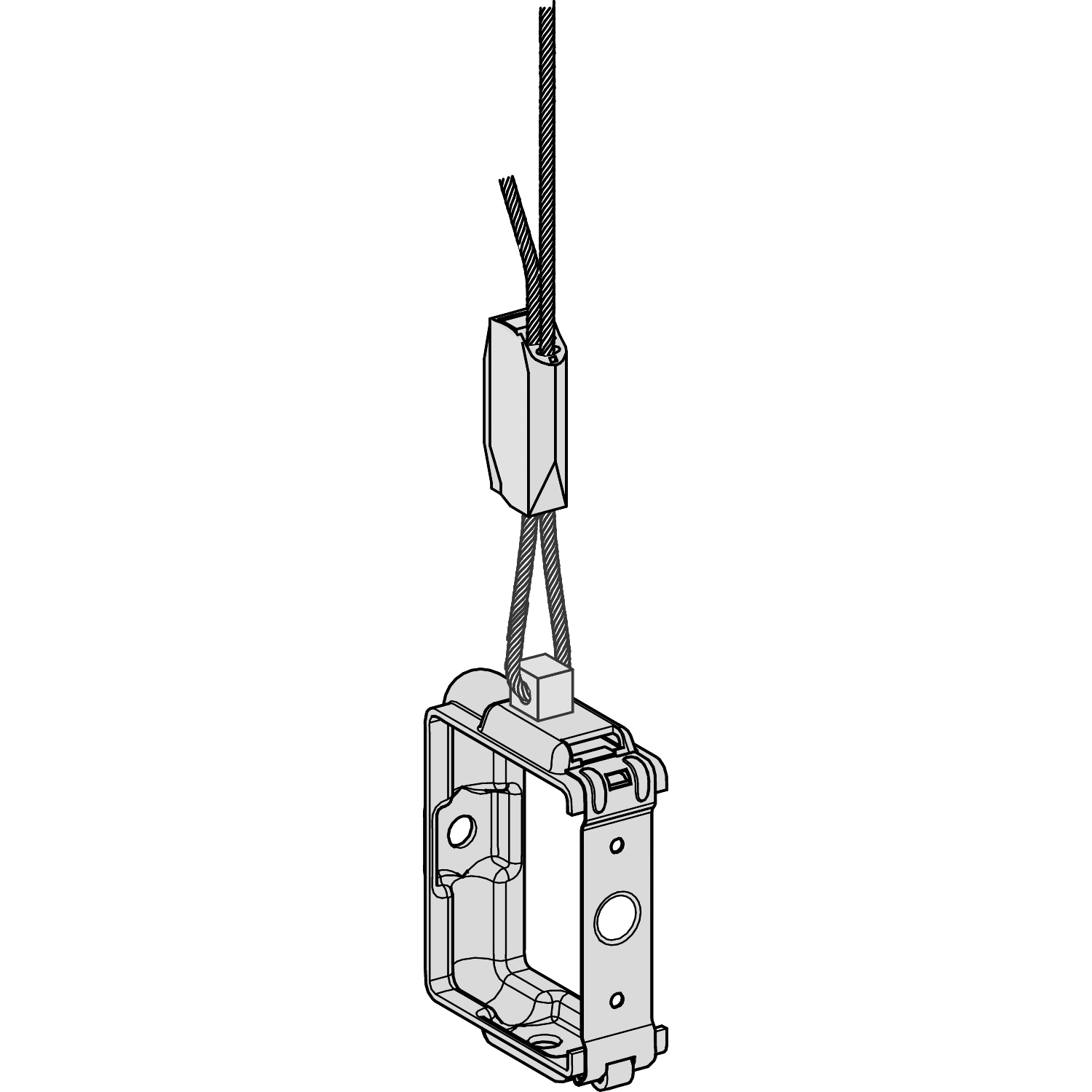 SCHNEIDER ELECTRIC - SNRKBB40ZFSU Spring fixing bracket, Canalis KBB, 25/40A, suspended by 3m of cable with lock, galvanized version