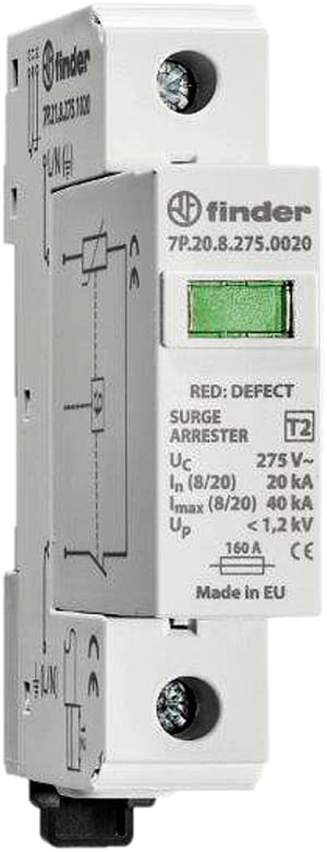 FINDER SPA FIN7P2184401020 SPD CLASSE2 UNIPOLARE 1P 440VAC 20KA